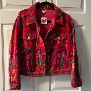 Ivy Jane Red Floral Jean Jacket